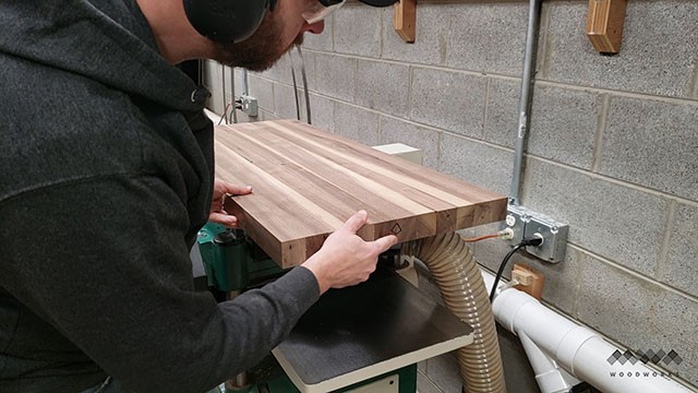 lining up halves of the butcher block