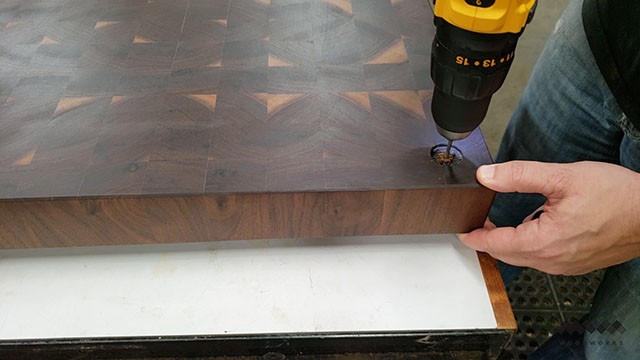 adding feet to the butcher block