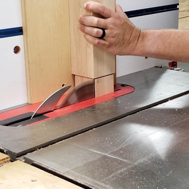 cutting joinery in the legs of the lathe stand