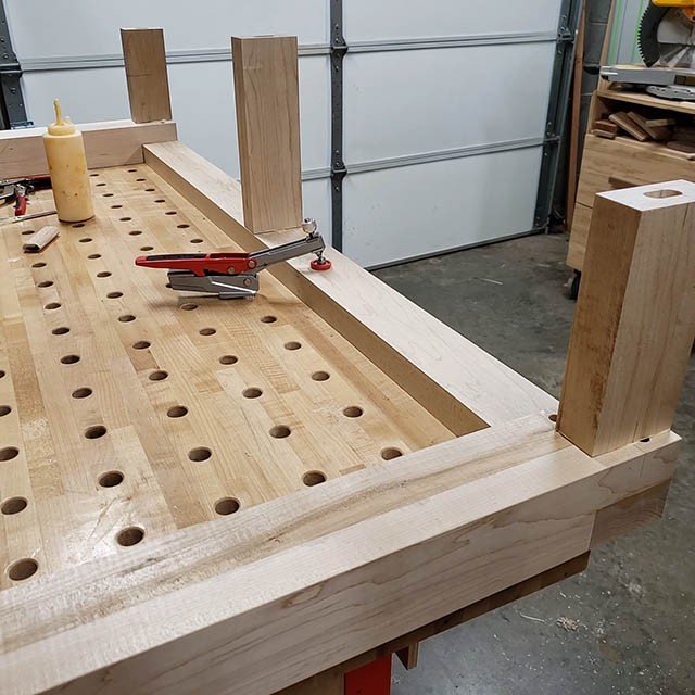 assembling the base of the lathe stand