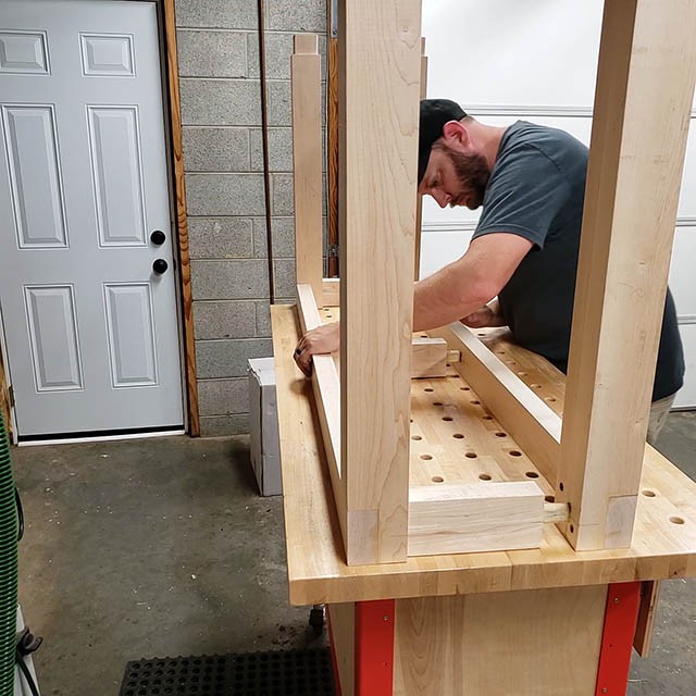 assembling the base of the lathe stand