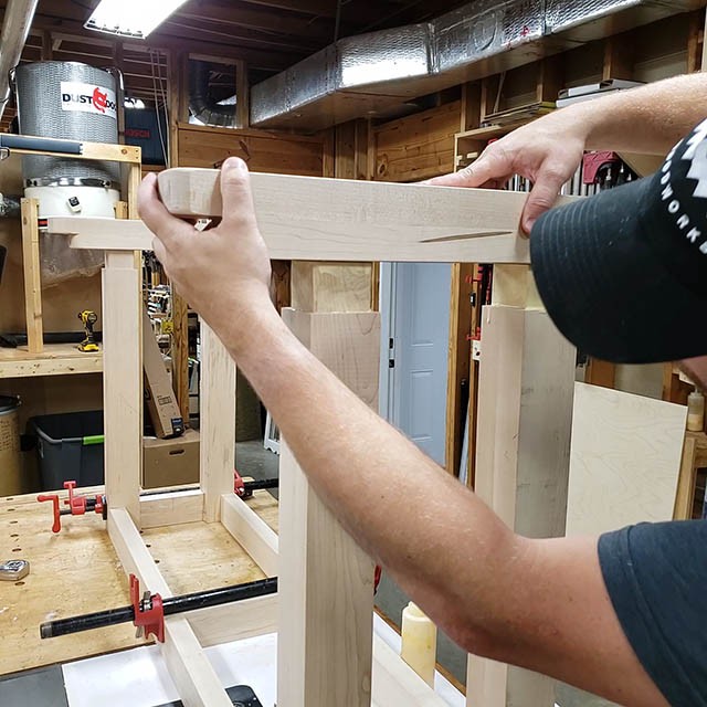 assembling the base of the lathe stand