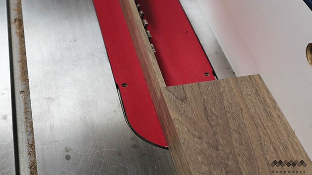 cutting strips at table saw